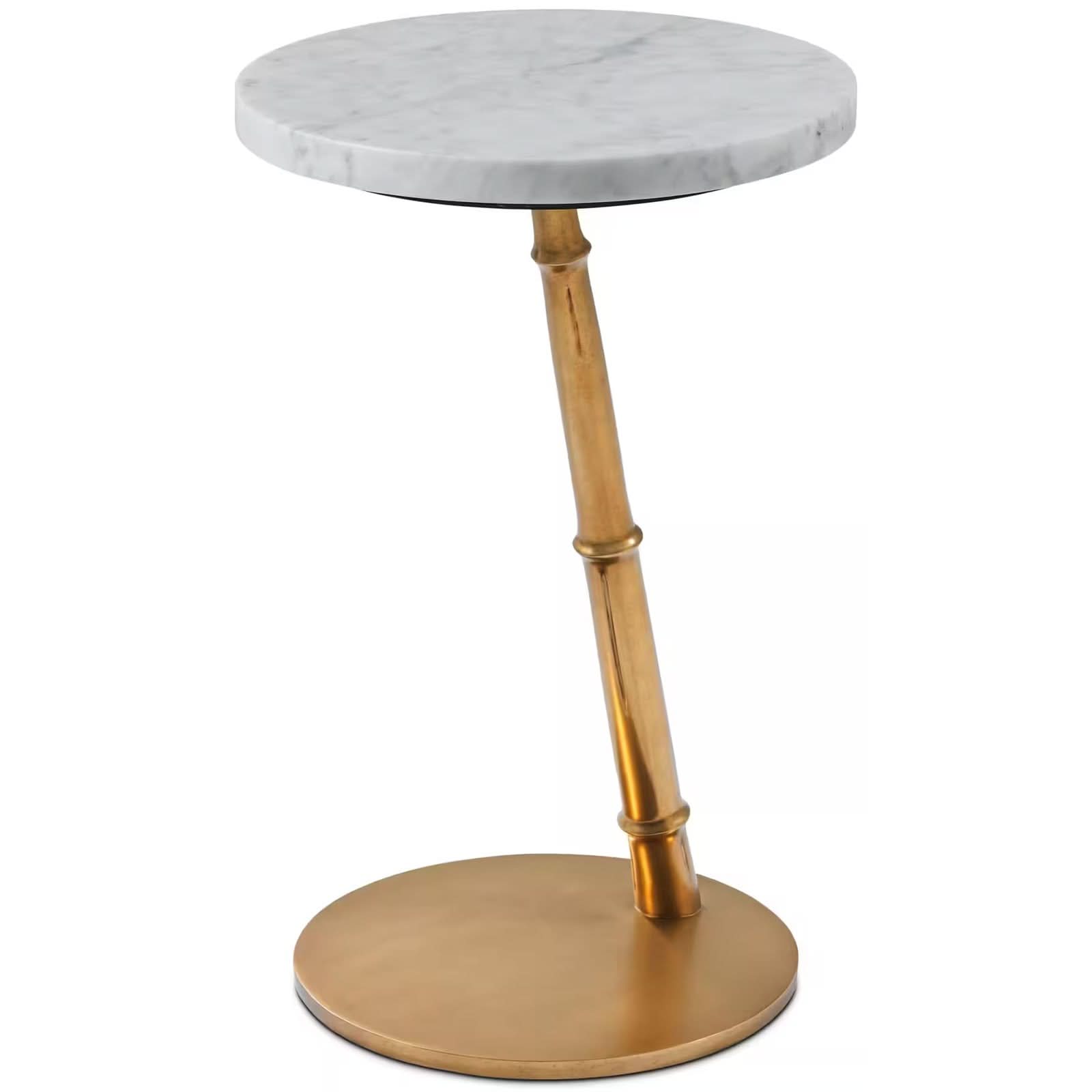 Theodore Alexander Kesden Accent Table Bianco Marble Top   Nicholas John Interiors