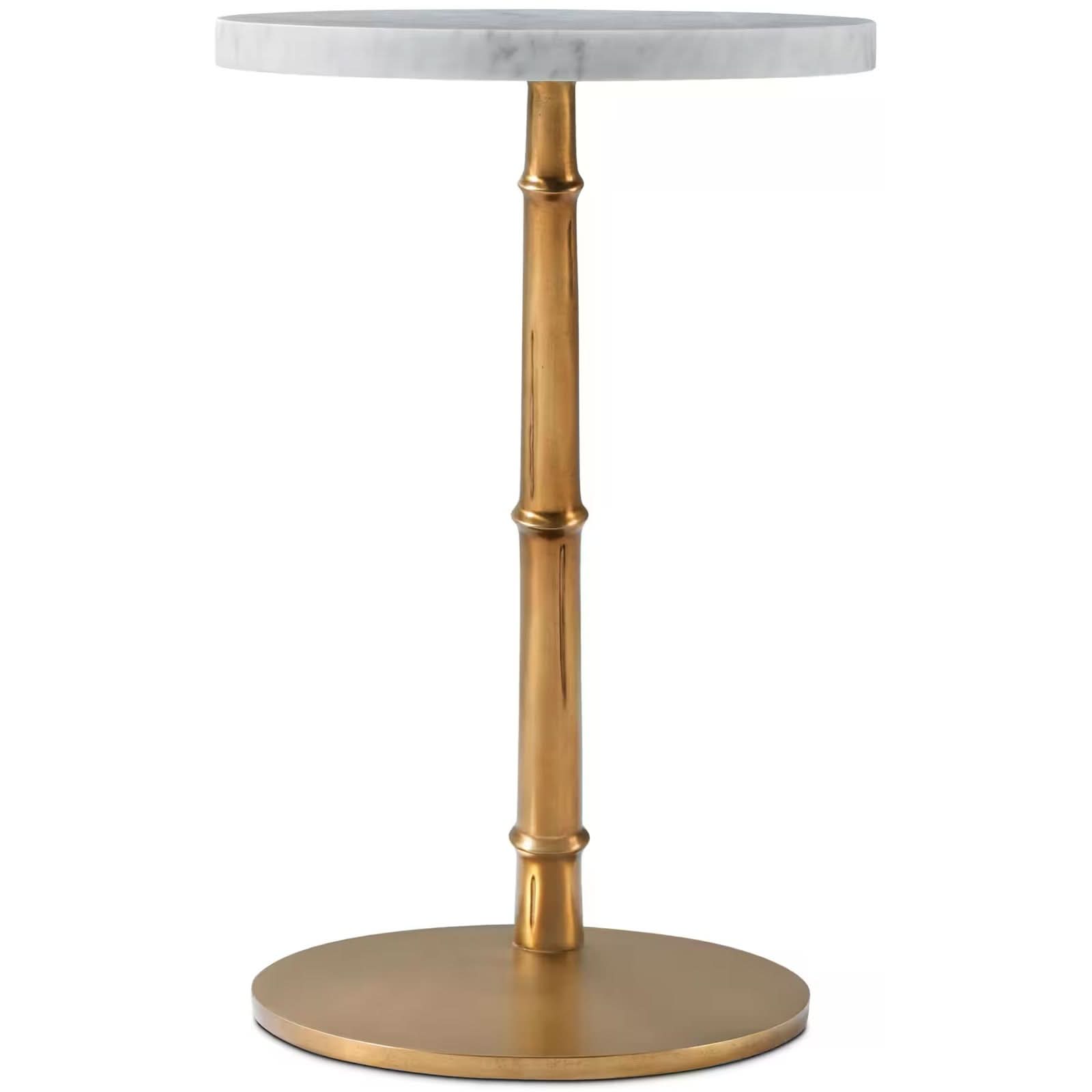 Theodore Alexander Kesden Accent Table Bianco Marble Top   Nicholas John Interiors