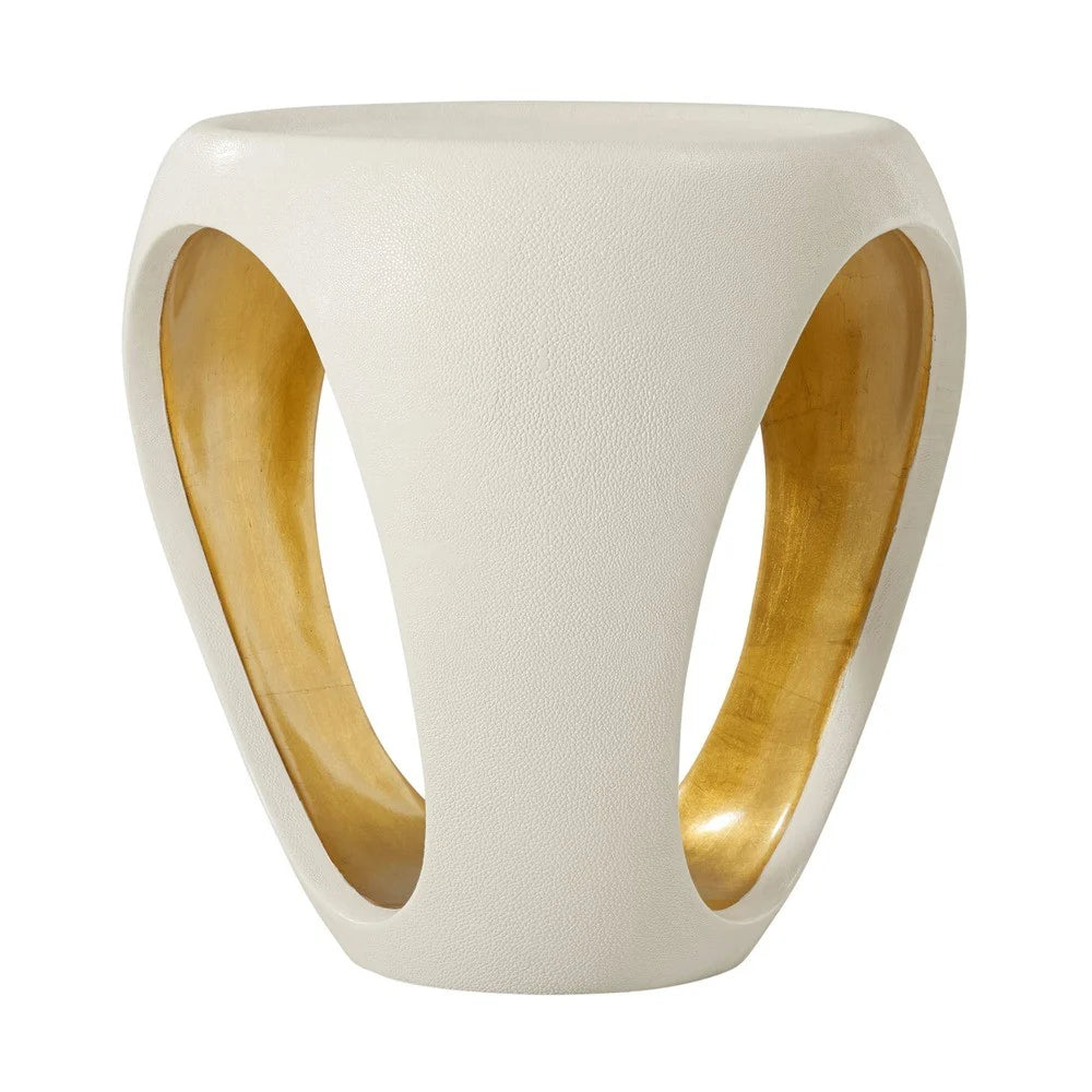 Theodore Alexander Fidelo Shagreen-Embossed Leather and Gold Leaf Side Table