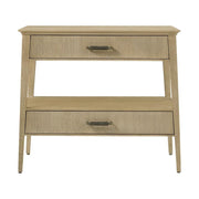 Theodore Alexander Table Balboa Wooden Bedside in Coastal Grey   Nicholas John Interiors