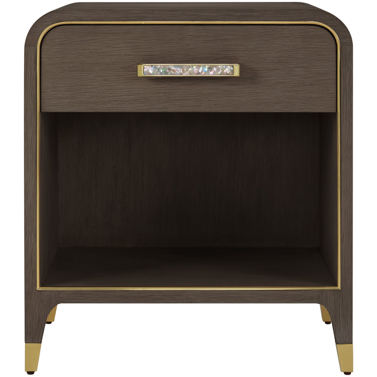 Theodore Alexander Judith Leiber 1-Drawer Bedside Table in Dark