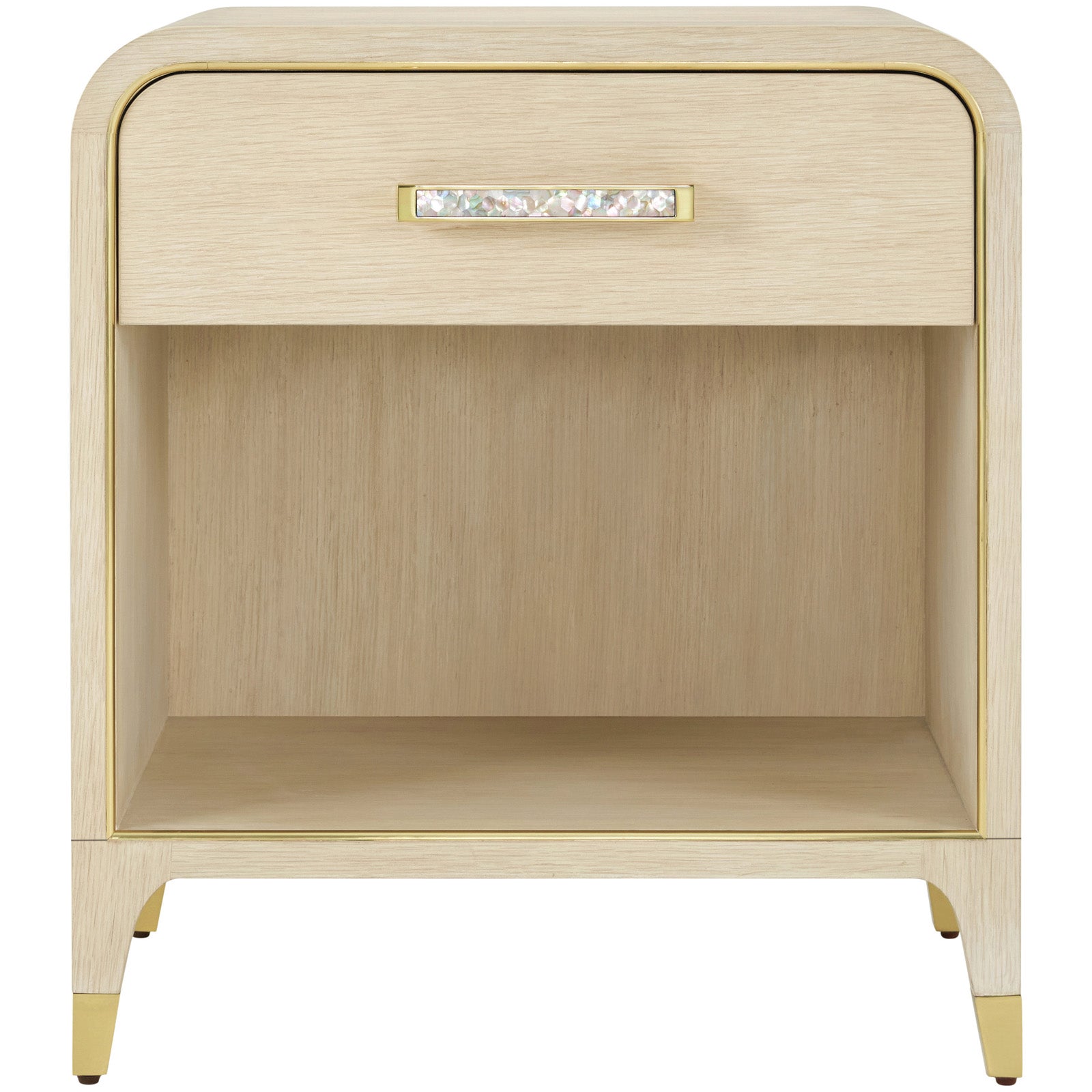 Theodore Alexander Judith Leiber 1-Drawer Bedside Table in Light