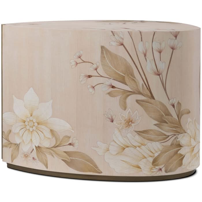 Theodore Alexander Table Bouquet Droplet Side in Buttercream   Nicholas John Interiors