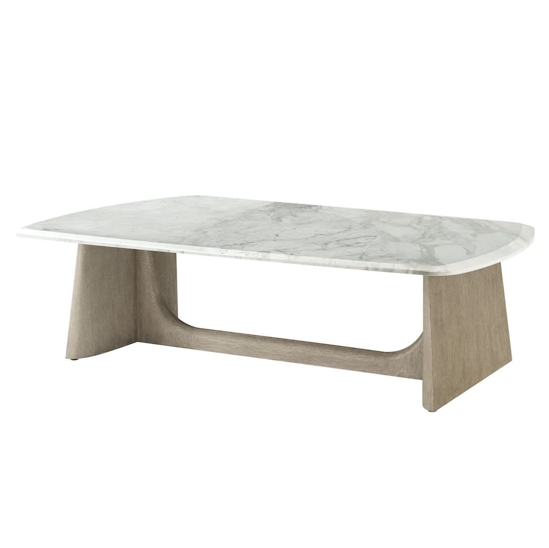 Theodore Alexander Wooden Coffee Table Marble Top   Nicholas John Interiors