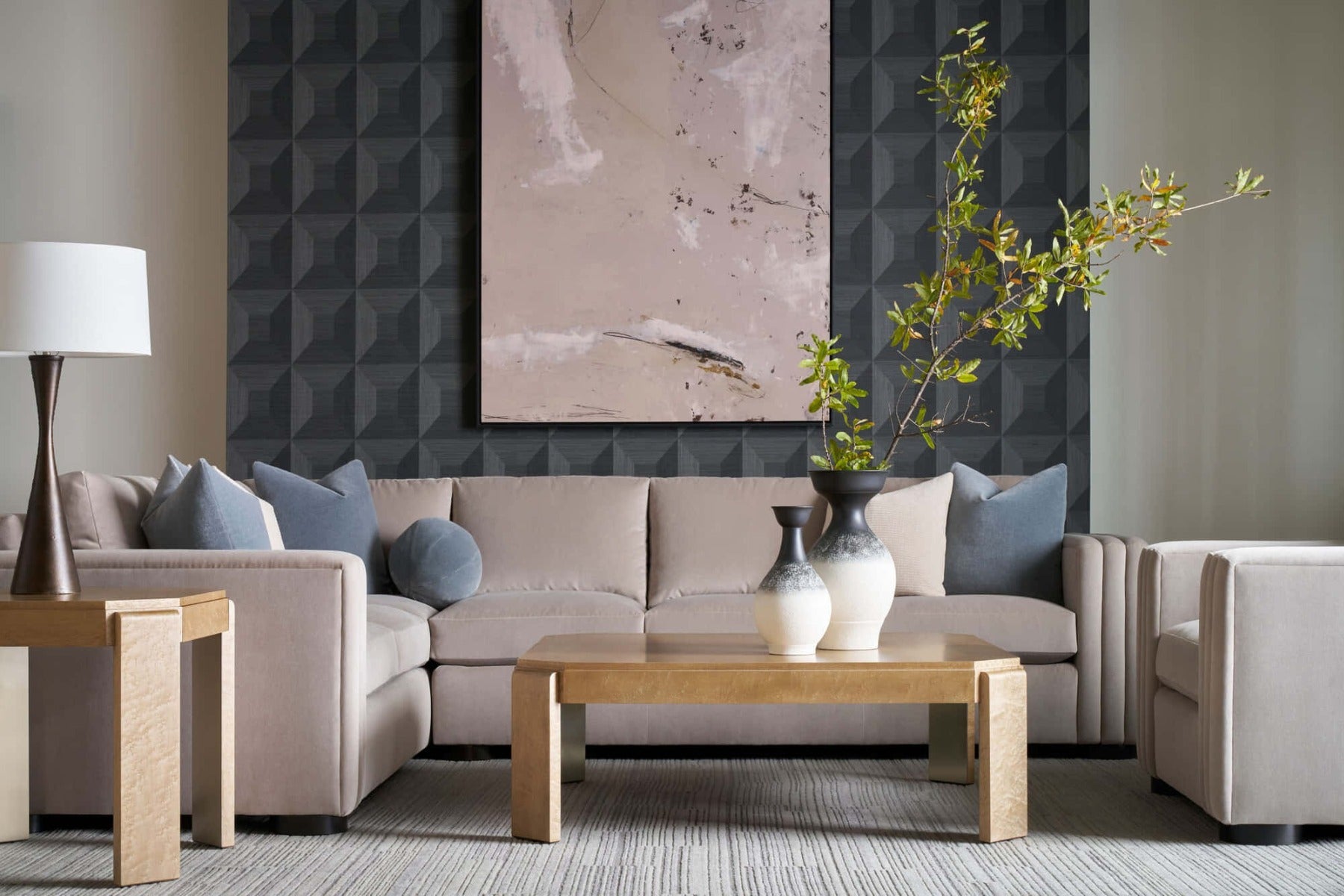 Theodore Alexander Origins Square Coffee Table in Sesame