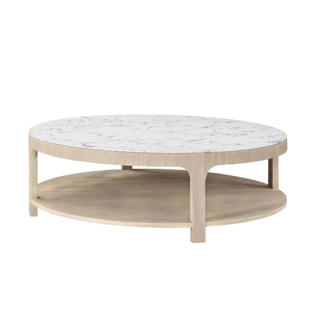 Theodore Alexander Horizon Round Quartz Coffee Table   Nicholas John Interiors