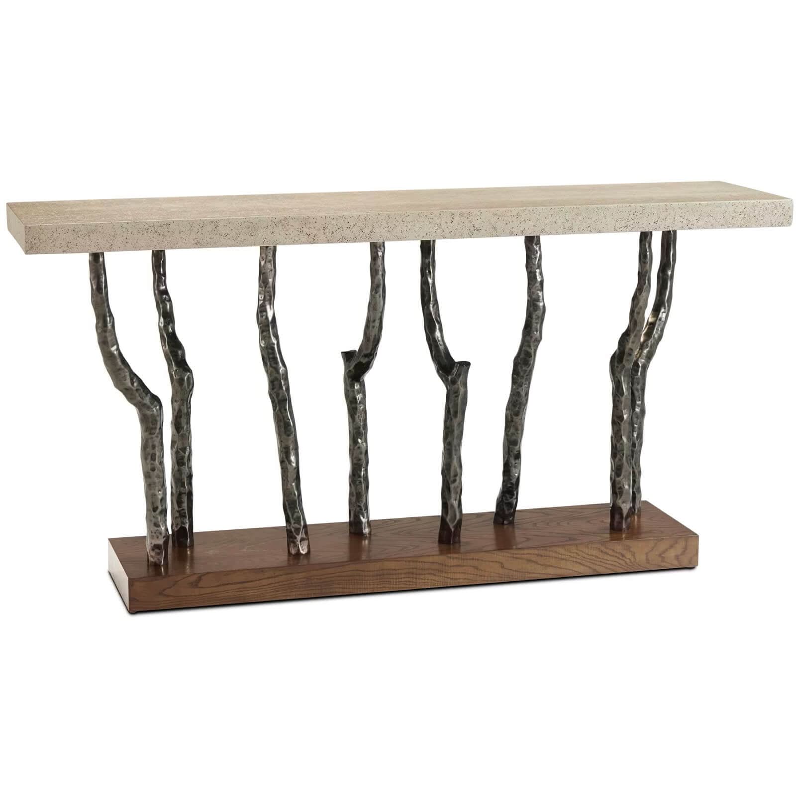 Theodore Alexander Table Catalina Branch Console in Earth Finish   Nicholas John Interiors