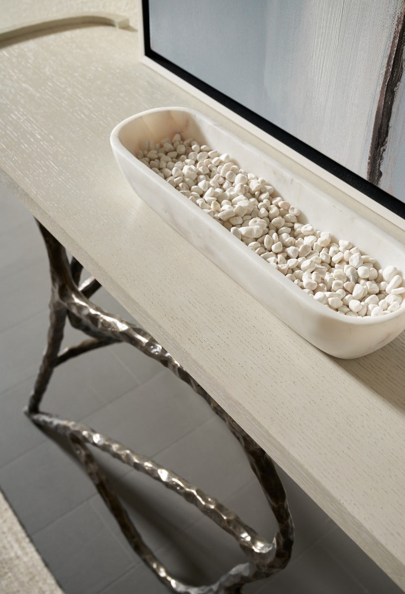 Theodore Alexander Essence Console Table in White Oak