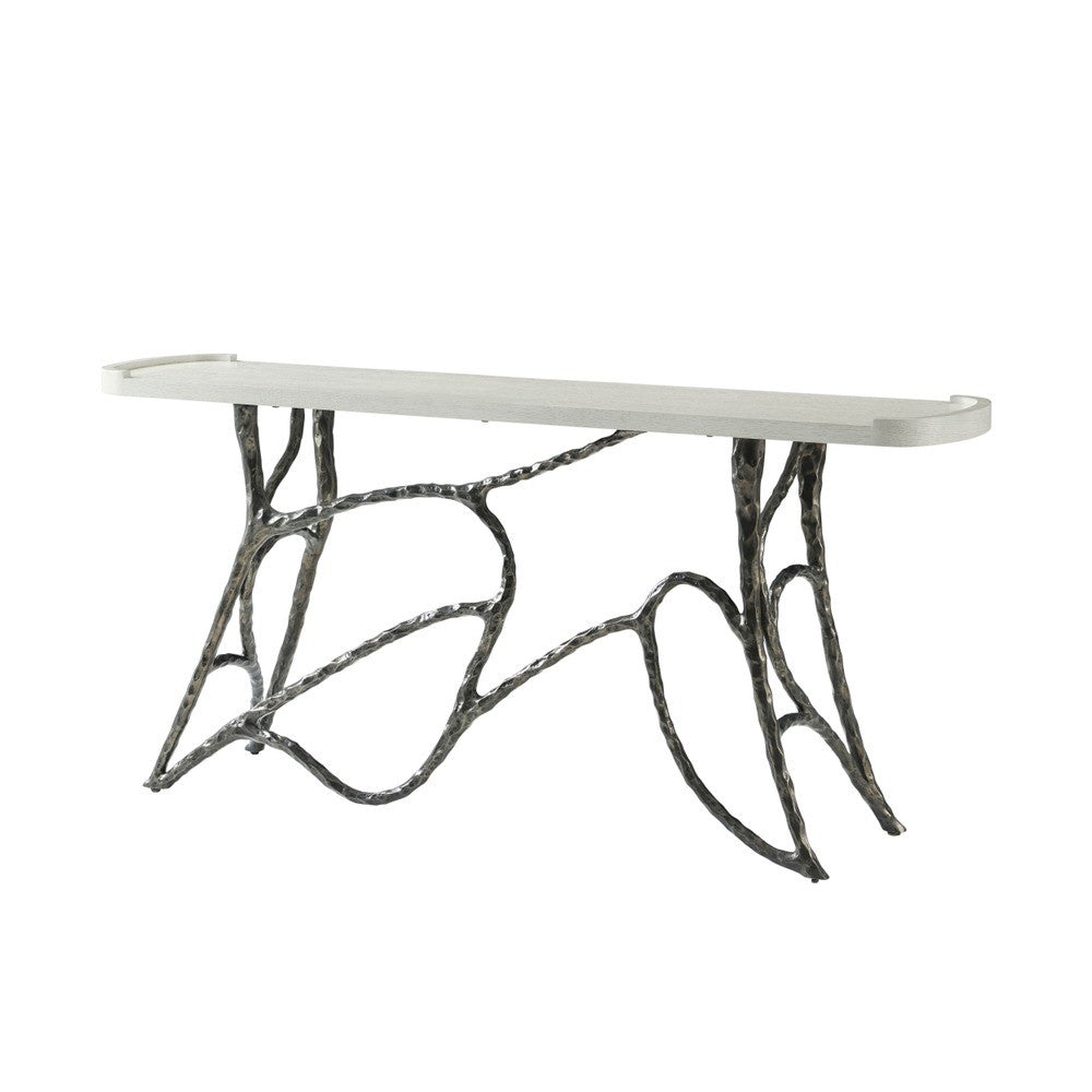 Theodore Alexander Essence Console Table in White Oak