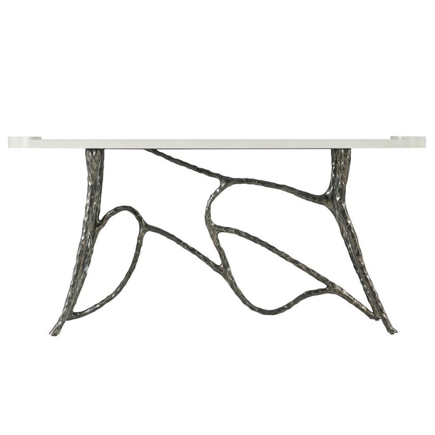 Theodore Alexander Essence Console Table in White Oak