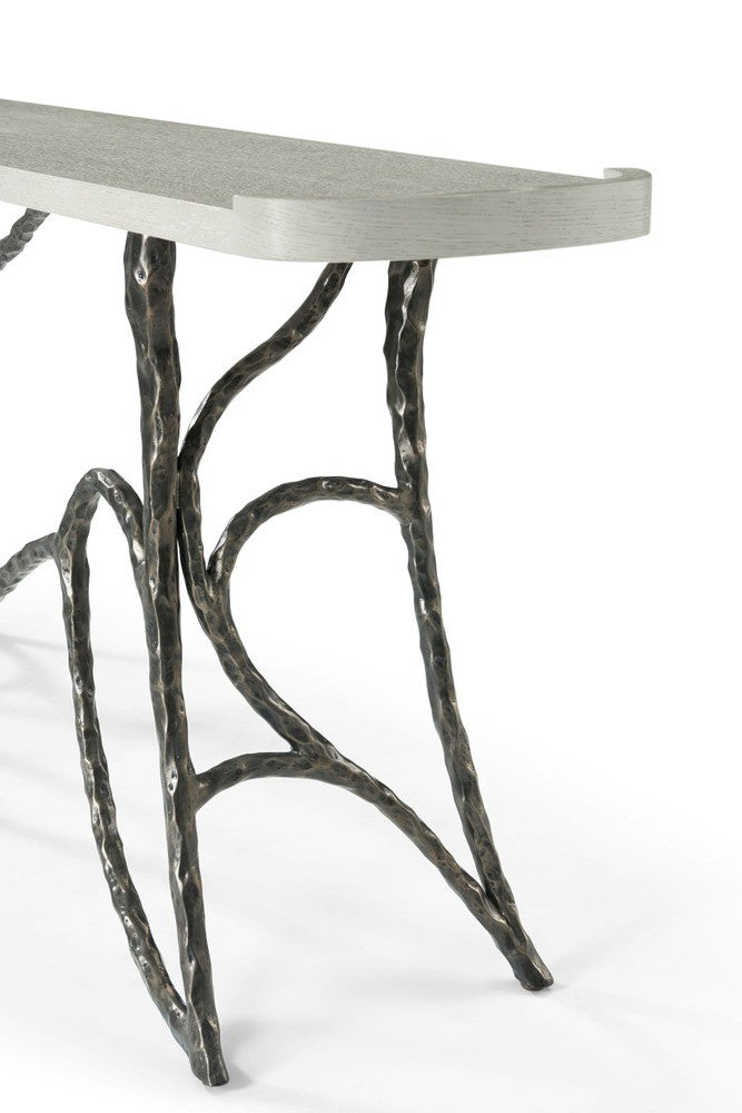 Theodore Alexander Essence Console Table in White Oak
