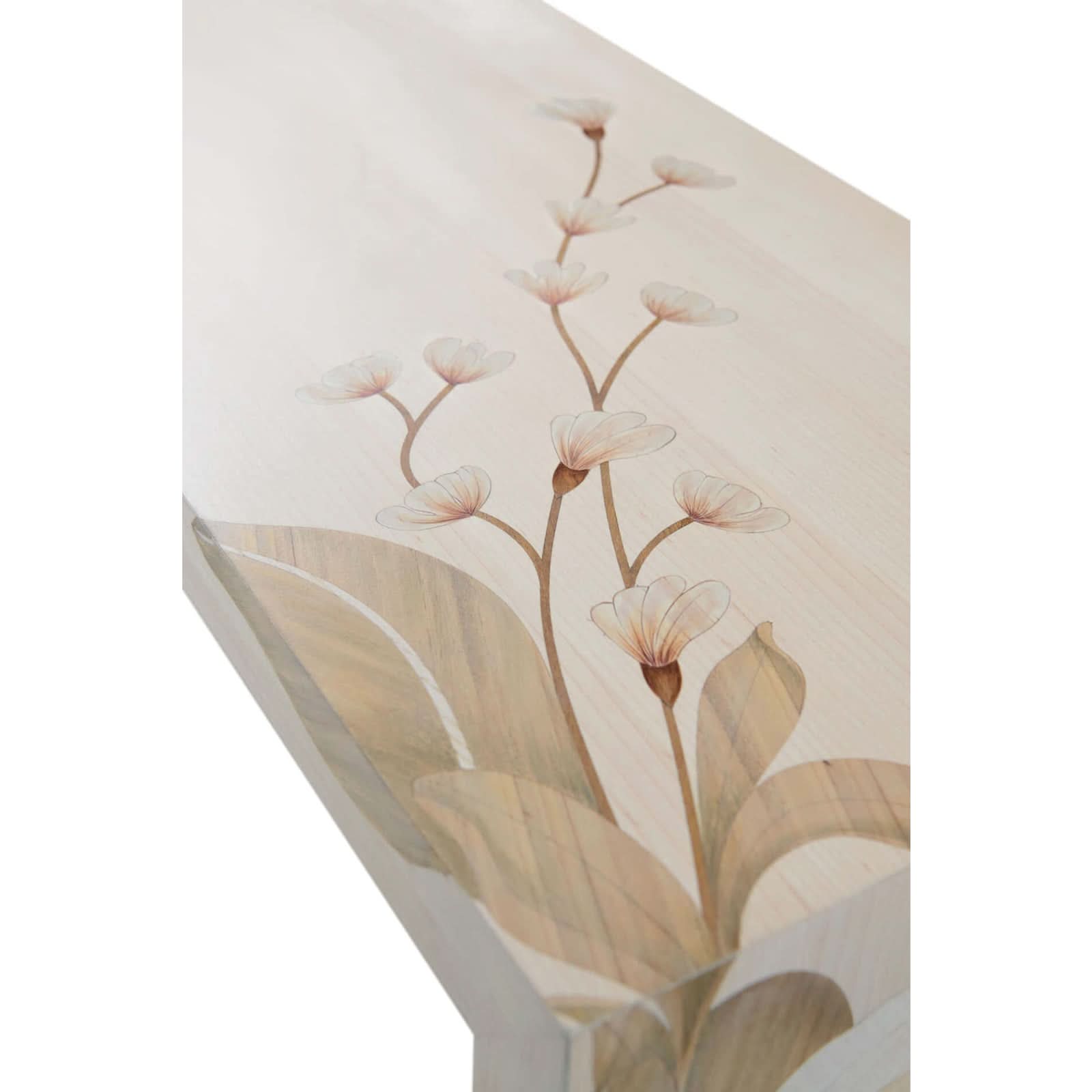 Theodore Alexander Table Bouquet Console in Buttercream   Nicholas John Interiors
