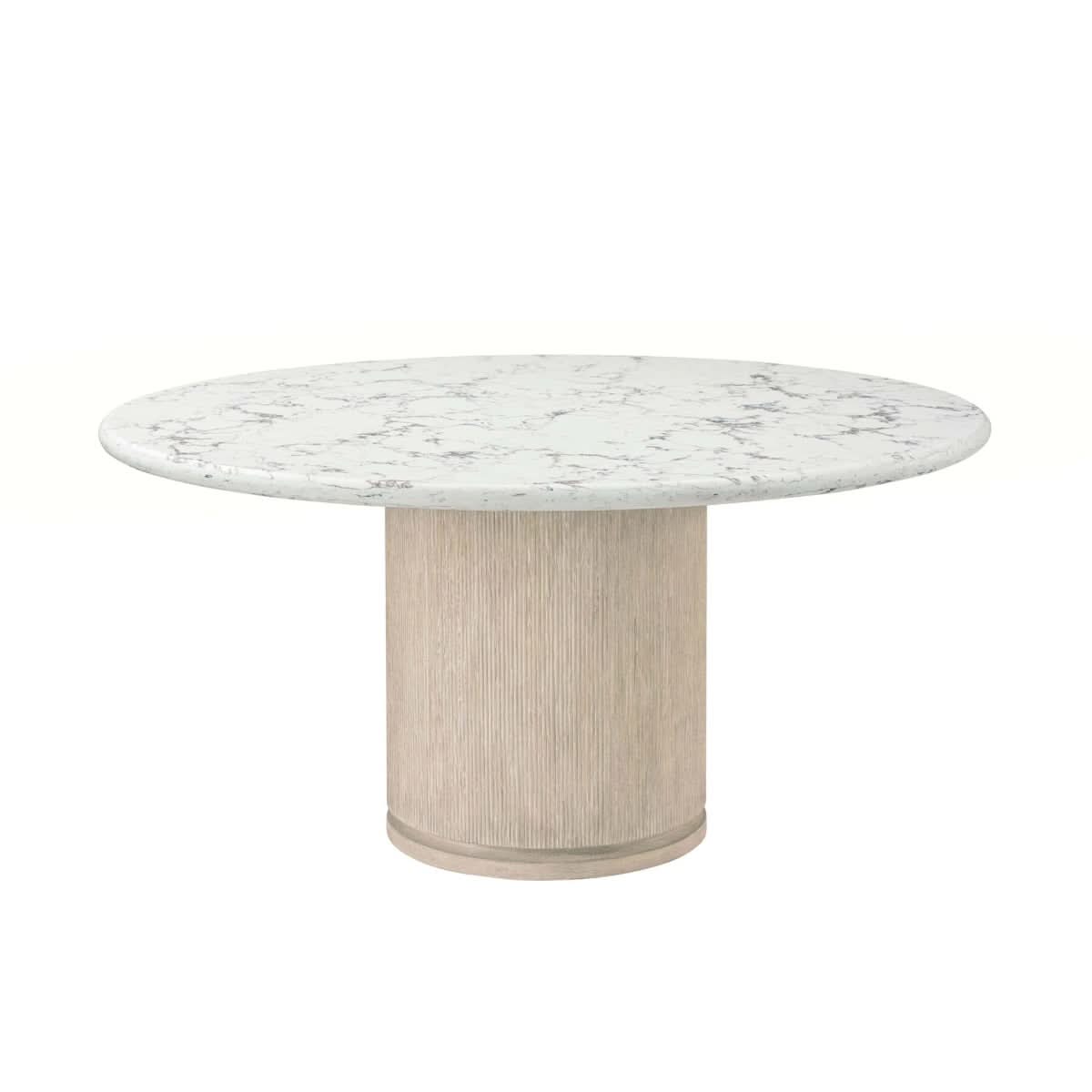 Theodore Alexander Horizon Round Quartz Dining Table   Nicholas John Interiors
