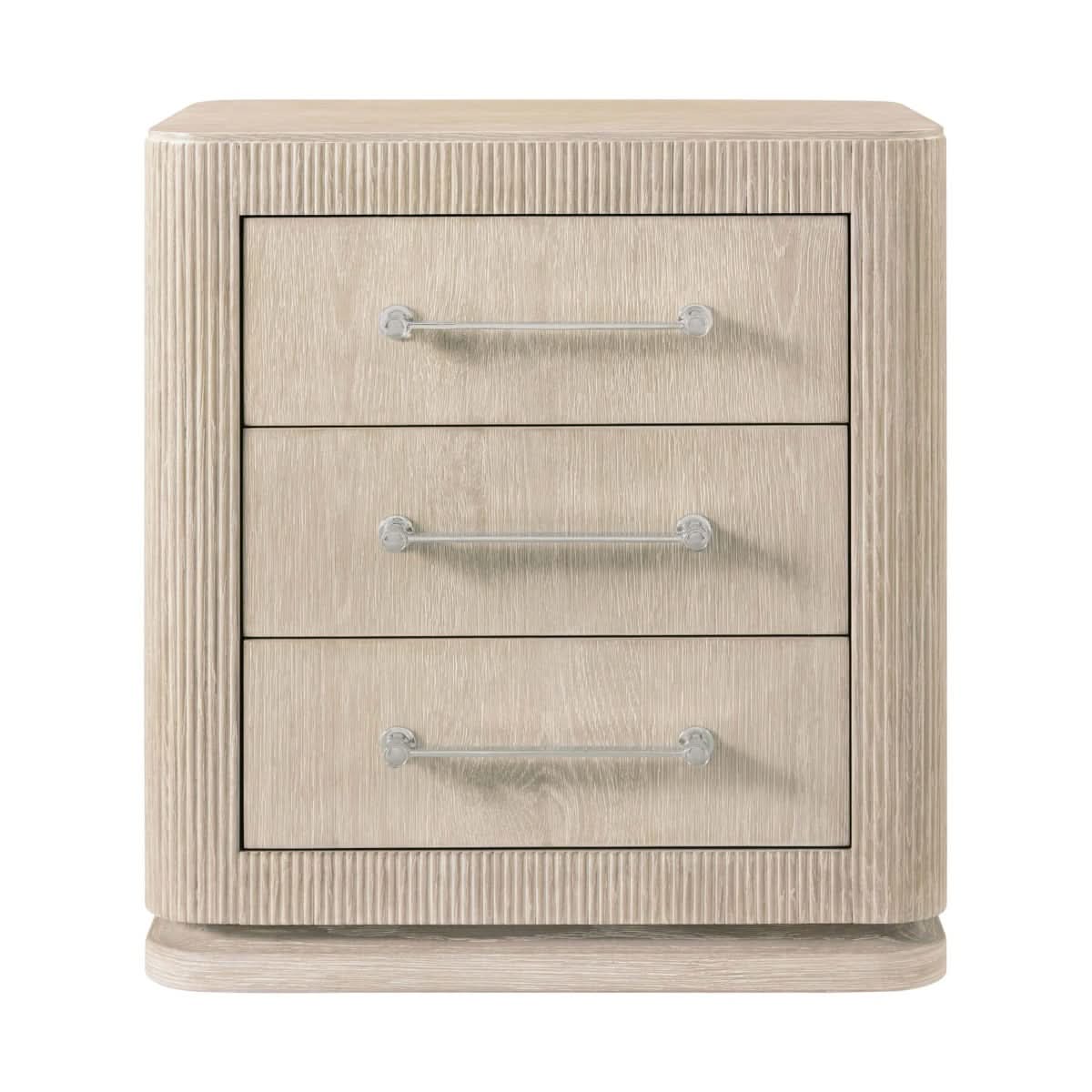 Theodore Alexander Horizon Three Drawer Small Bedside Table   Nicholas John Interiors