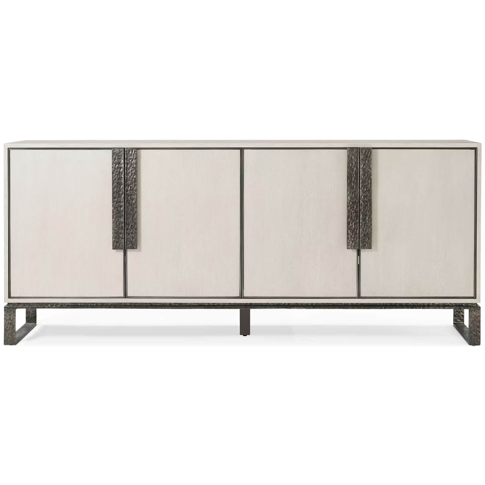 Theodore Alexander Essence Media Cabinet in Smooth Grey