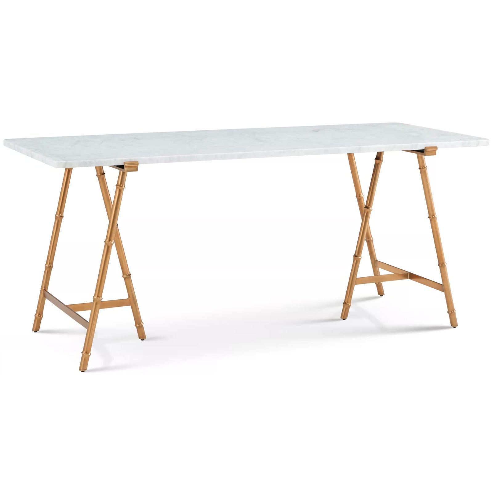 Theodore Alexander Kesden Bianco Marble Top Desk