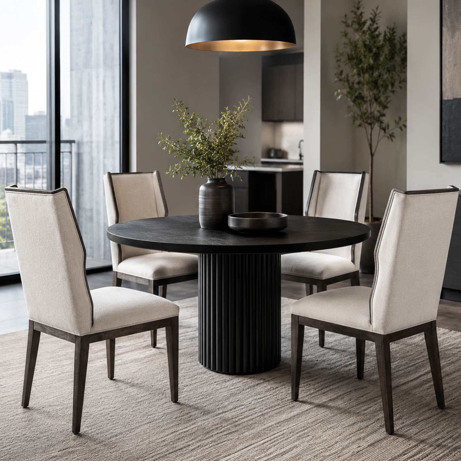 Theodore Alexander Chair Della Dining in Kendal Linen