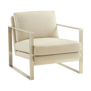 Theodore Alexander Chair Bower Club in Kendal Linen with Stainless Steel Leg