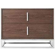 Theodore Alexander Blain Bedside Table in Macadamia & Nickel