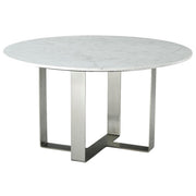 Theodore Alexander Adley Round Marble Dining Table in Gunmetal