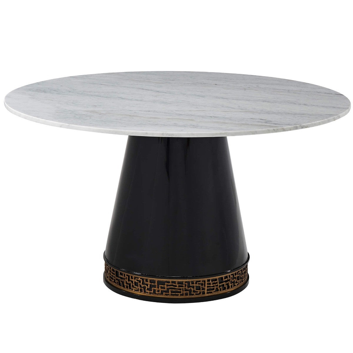 Theodore Alexander Westcott Dining Table in Bianco Marble