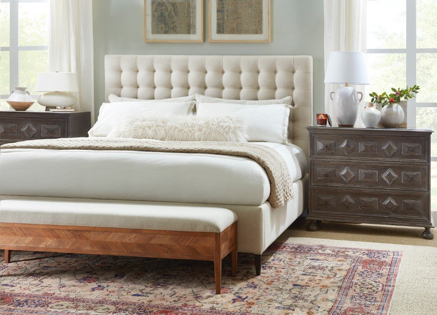 Theodore Alexander Hampton King Bed Frame in Kendal Linen