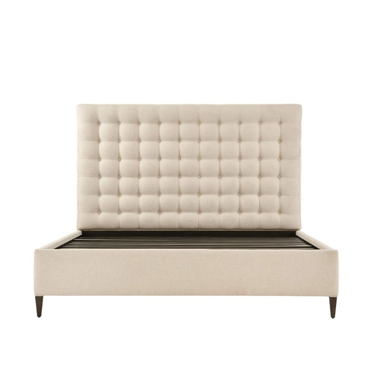Theodore Alexander Hampton Super King Bed Frame in Kendal Linen   Nicholas John Interiors