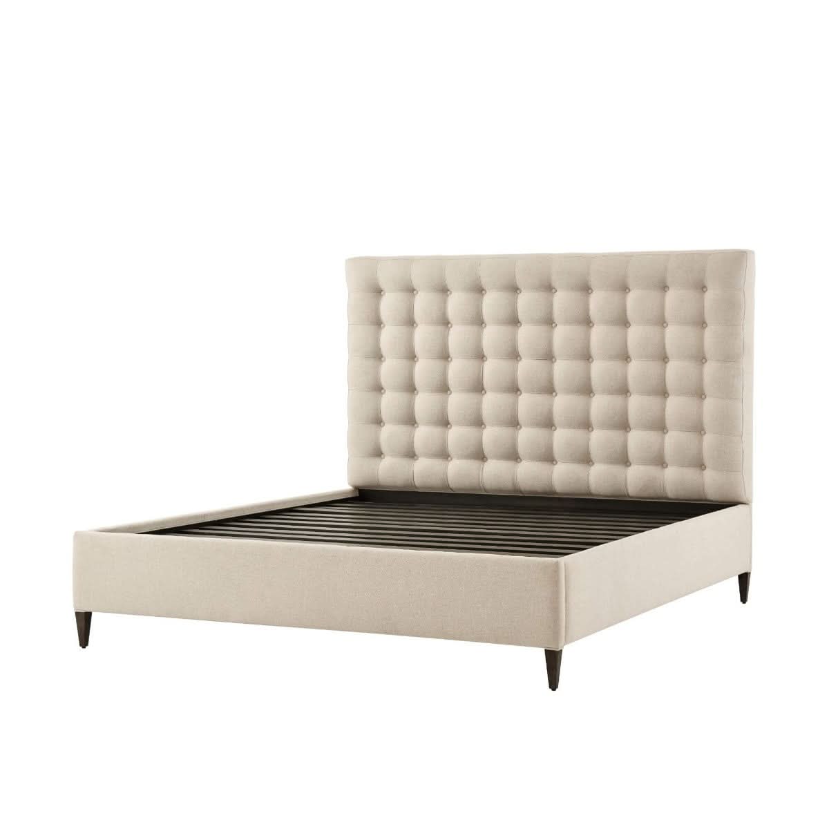 Theodore Alexander Hampton Super King Bed Frame in Kendal Linen   Nicholas John Interiors