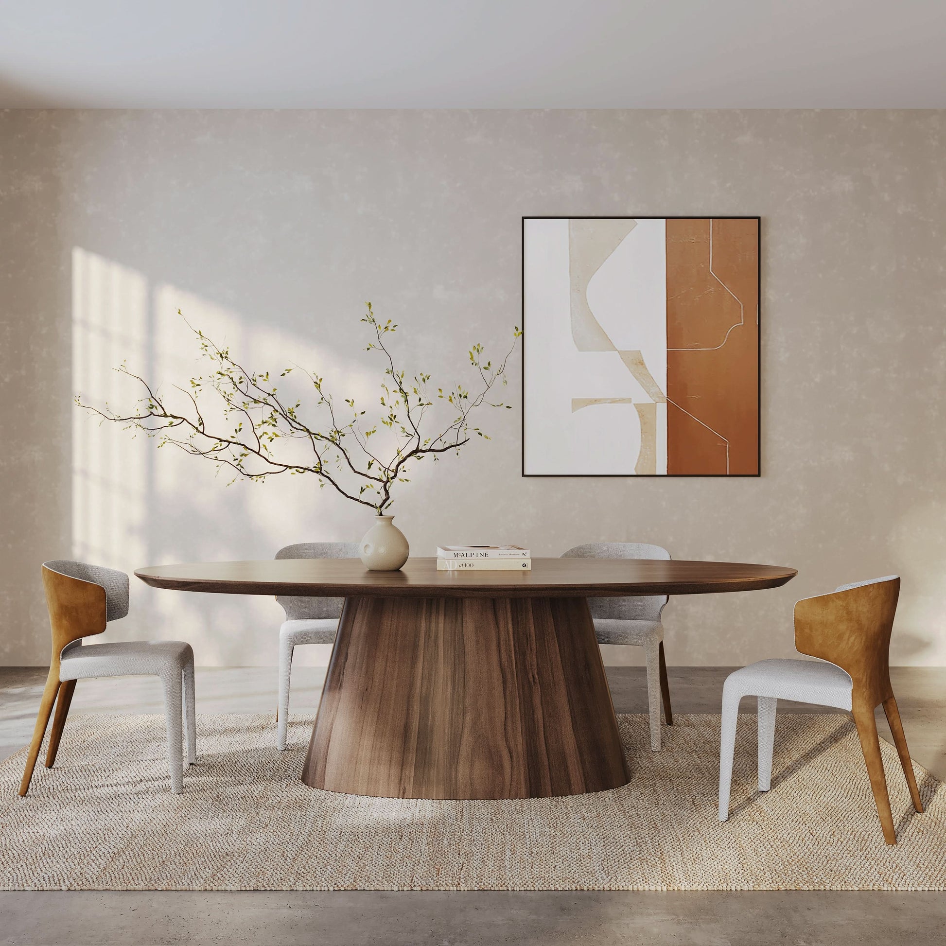 Tommy Franks Tavamo Dining Table - Oval - Walnut   Nicholas John Interiors