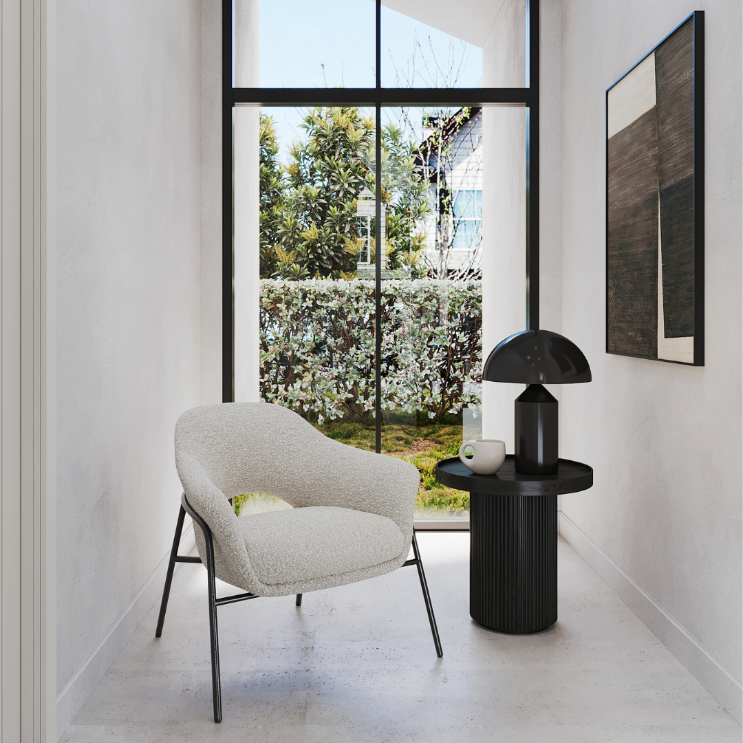 Tommy Franks Arteta Accent Chair - Steam Boucle   Nicholas John Interiors