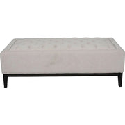 Theodorus Buttoned XL Ottoman in Ivory Fabric  Coffee Table