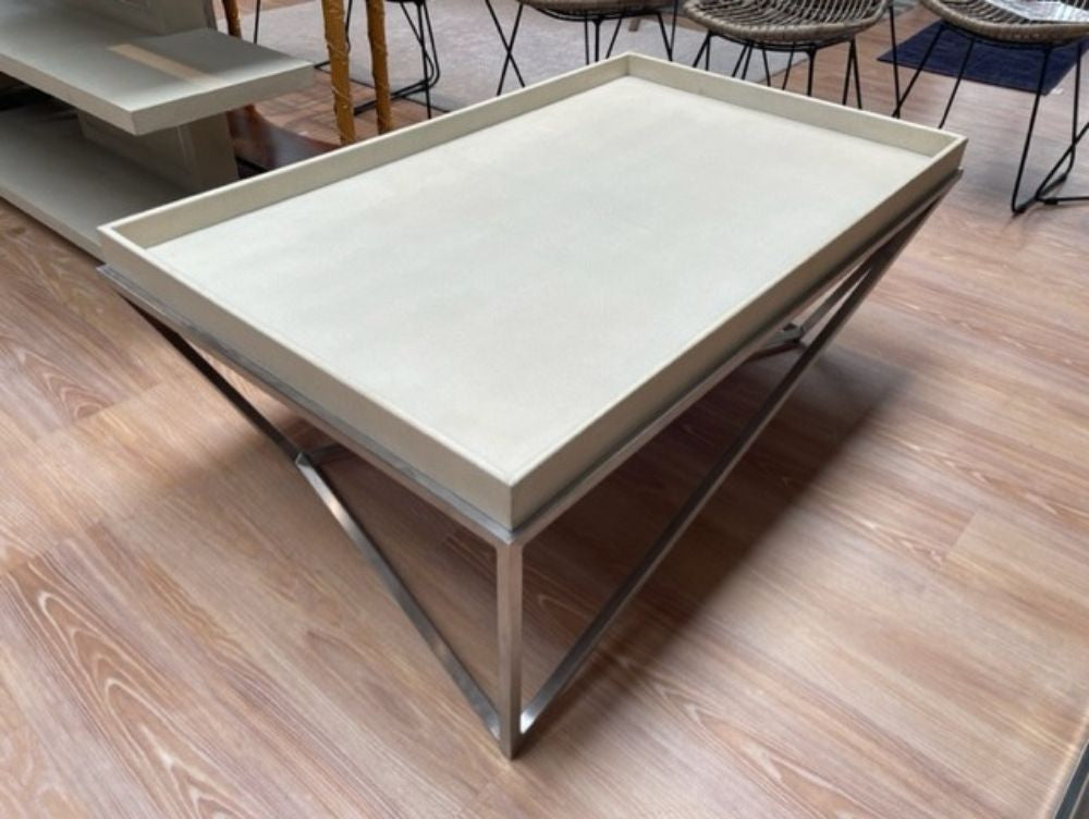 Theodore Alexander Crazy X Tray Coffee Table in Overcast