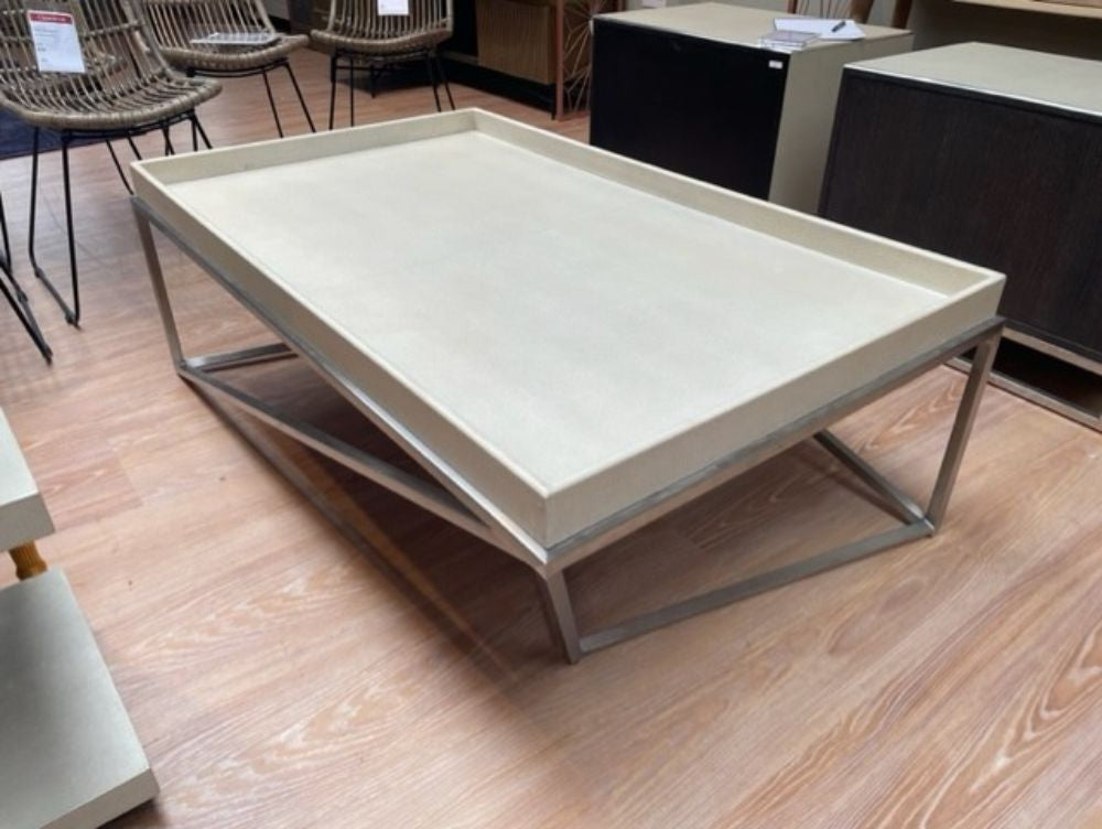 Theodore Alexander Crazy X Tray Coffee Table in Overcast