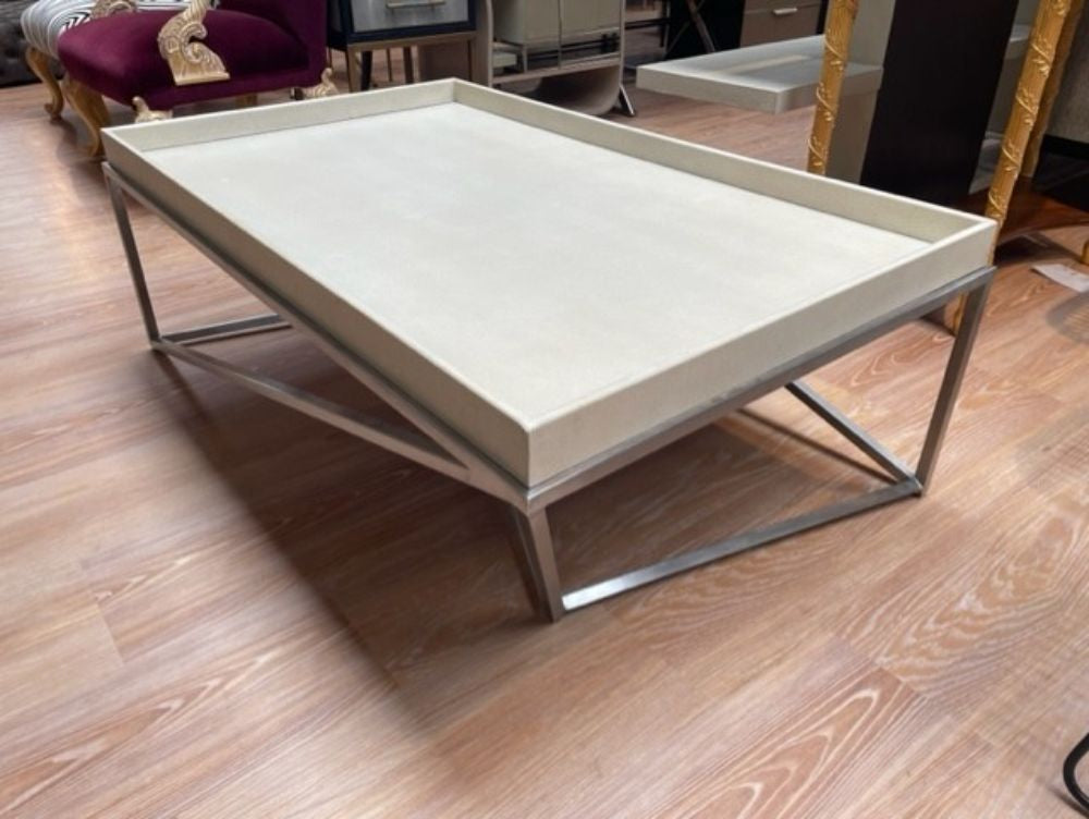 Theodore Alexander Crazy X Tray Coffee Table in Overcast