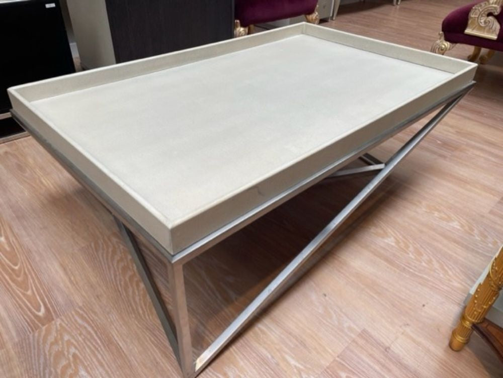 Theodore Alexander Crazy X Tray Coffee Table in Overcast
