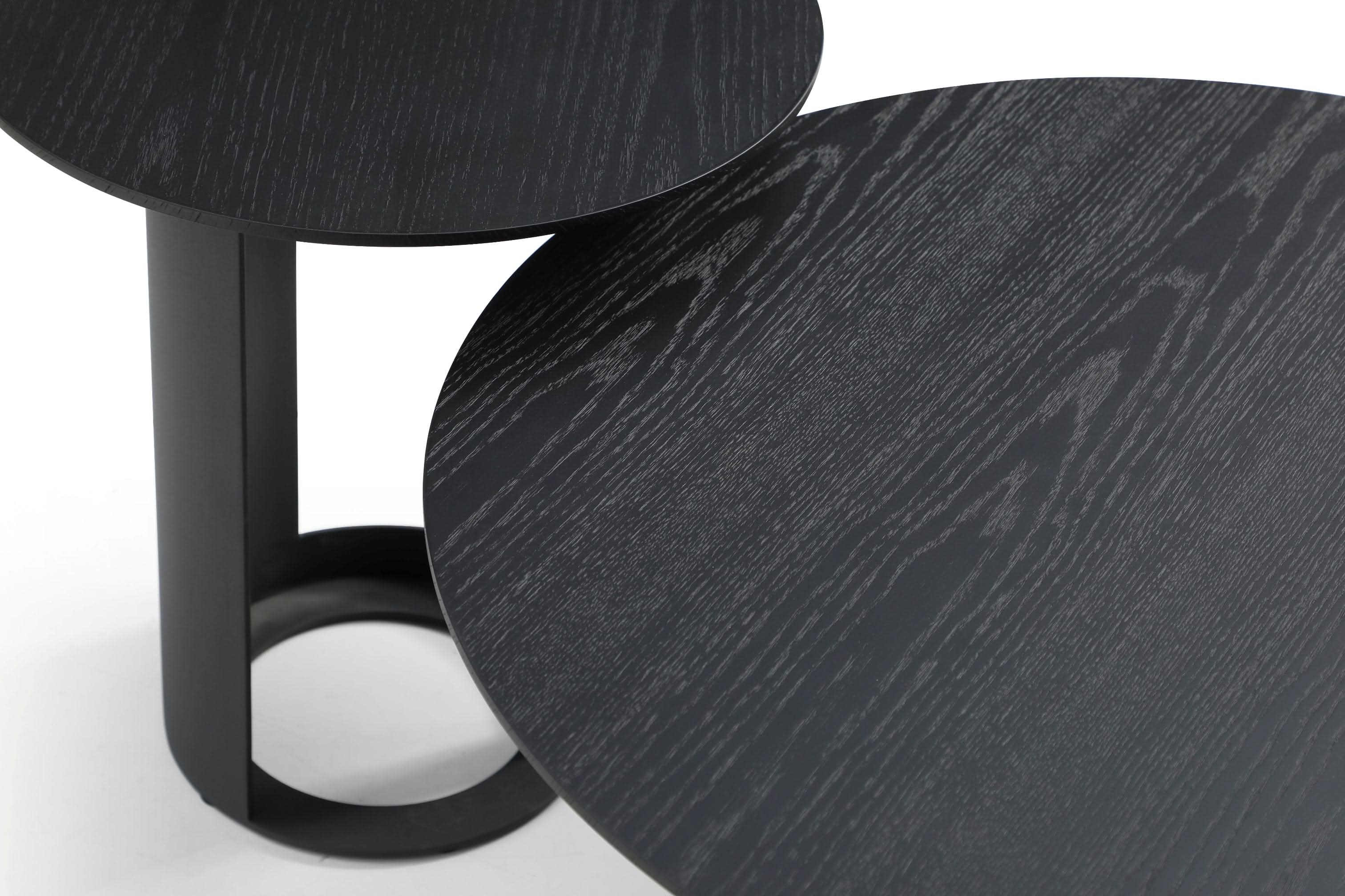Tommy Franks Alban Side Table in Matte Black   Nicholas John Interiors