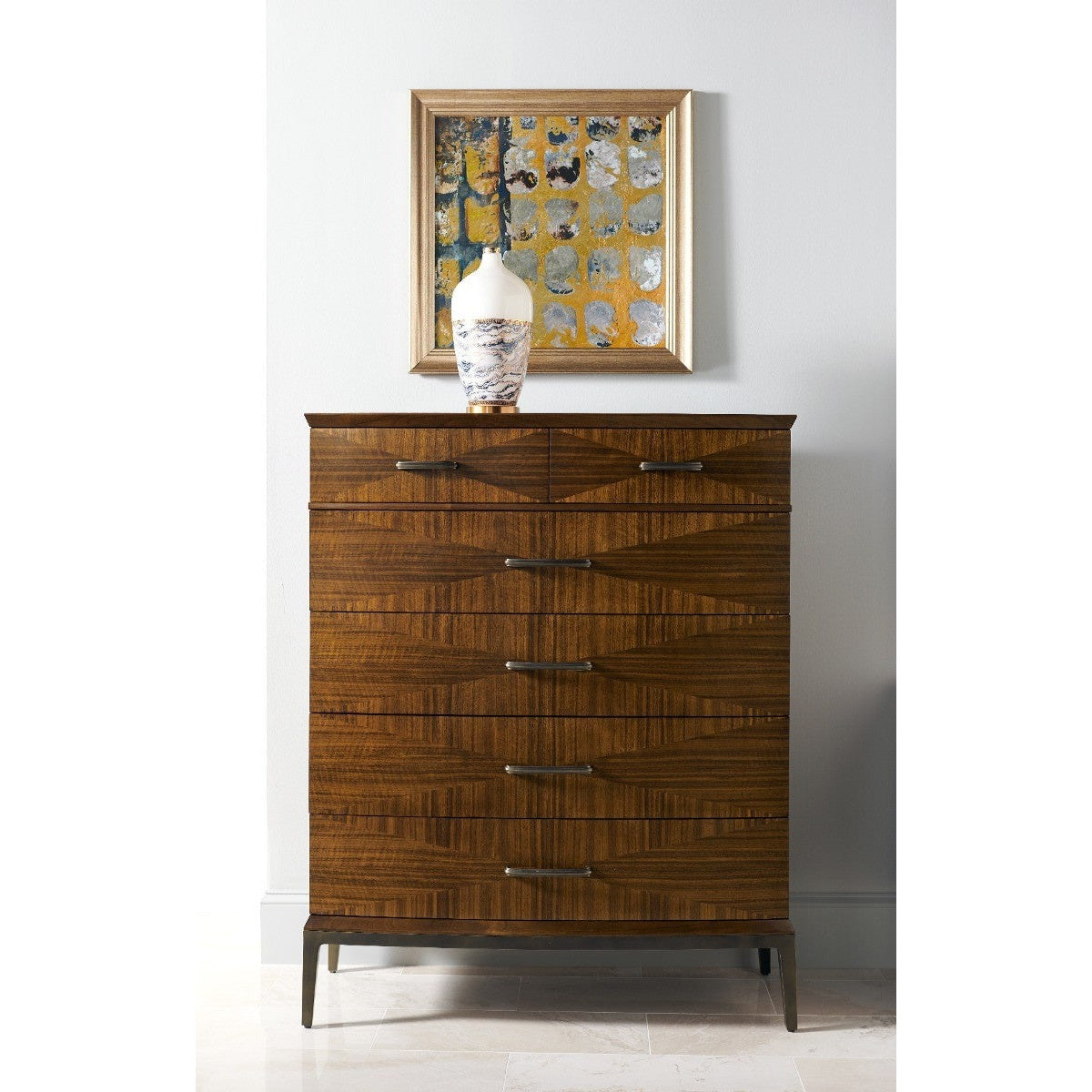 Jonathan Charles Toulouse Walnut Tall Chest of Drawers