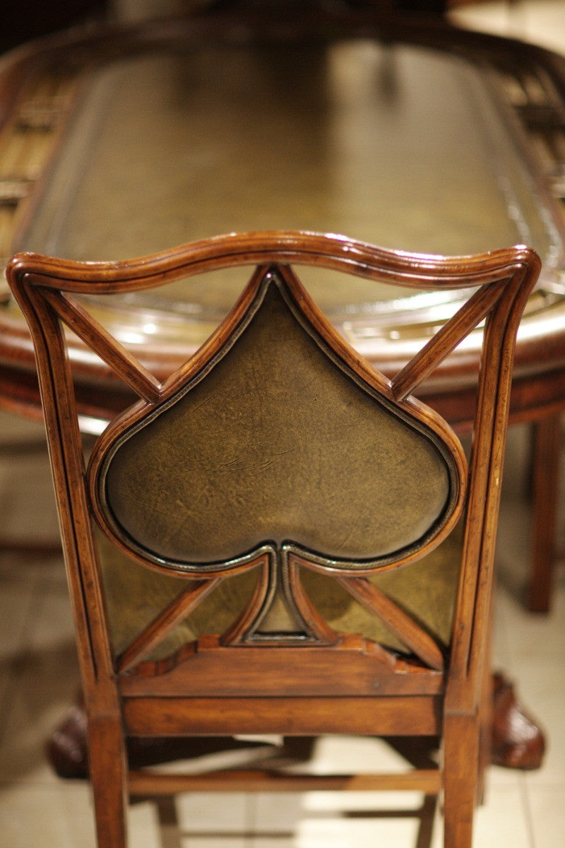 Jonathan Charles Chair Spade Playing Card - English Green Leather