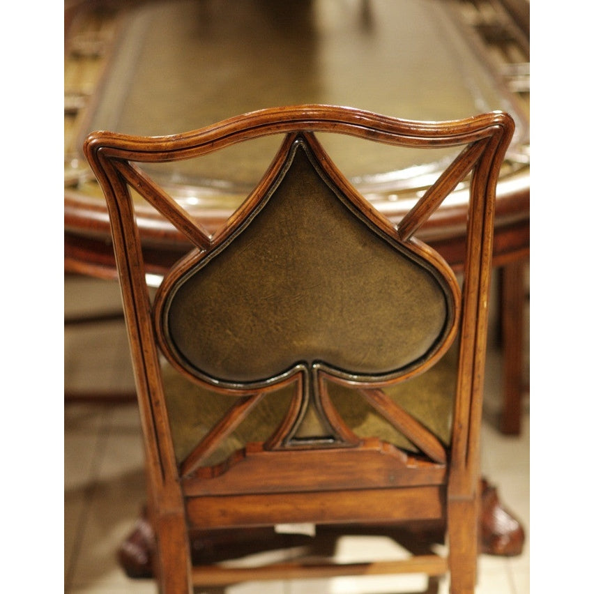 Jonathan Charles Armchair Spade Playing Card in English Green Leather