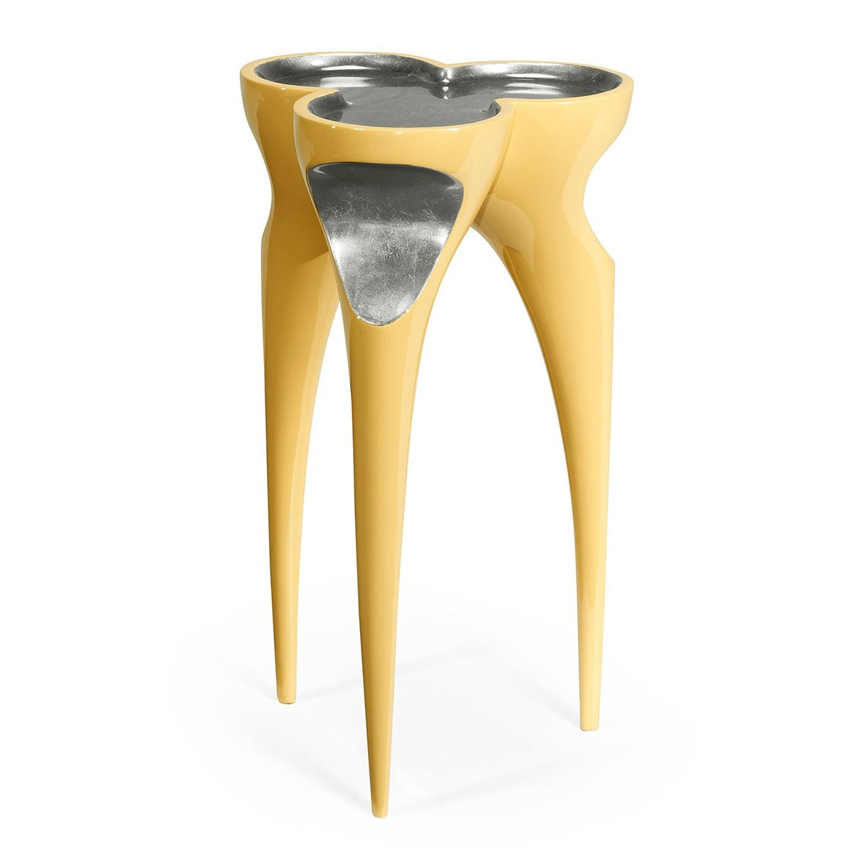 Jonathan Charles Accent Table Trefoil Cut Out - Peking Yellow