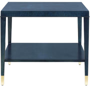 Marquetry Side Table in True Blue