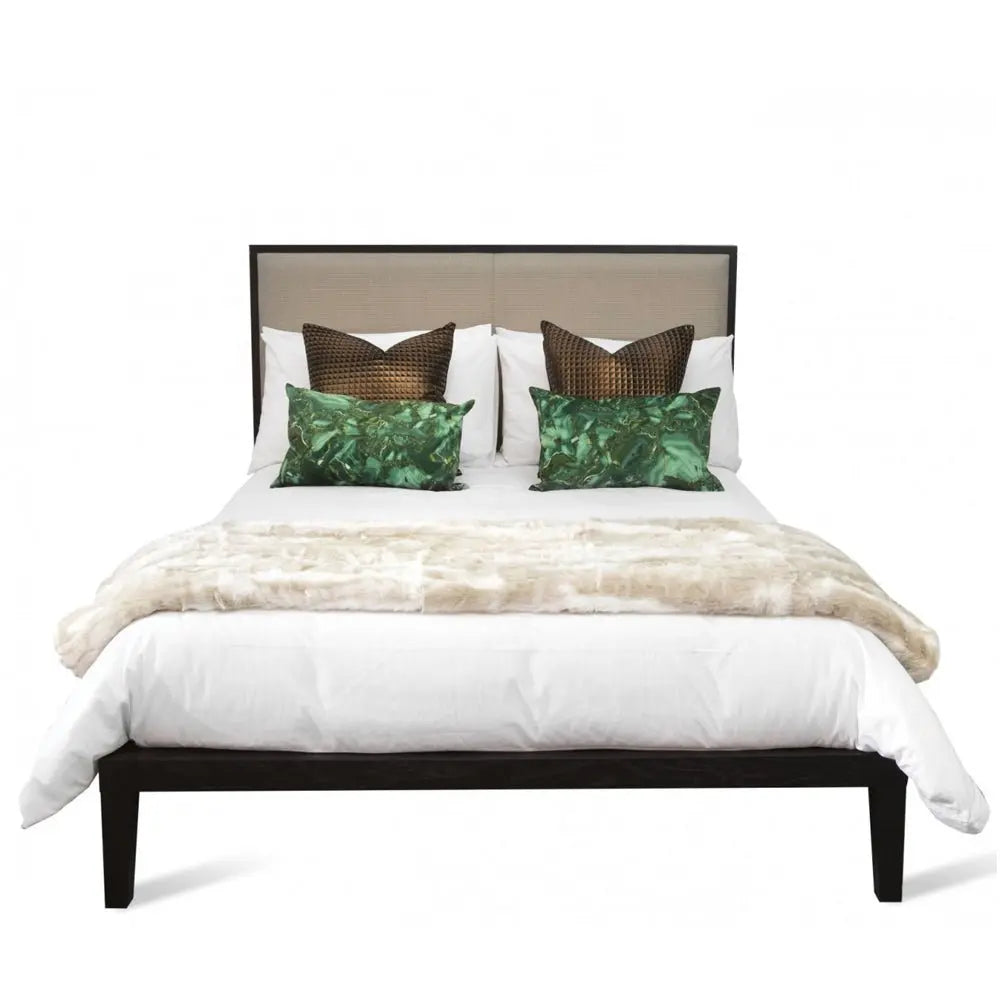 Twenty10 Design Orchid Bed in Wenge with Beige Fabric - Double