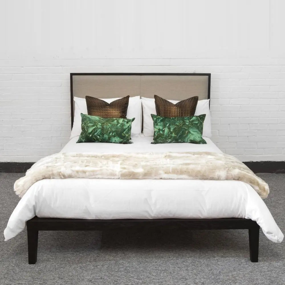 Twenty10 Design Orchid Bed in Wenge with Beige Fabric - Kingsize
