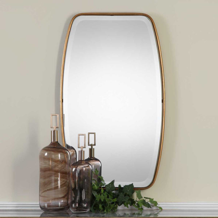 Uttermost Canillo Rectangular Mirror in Antiqued Gold