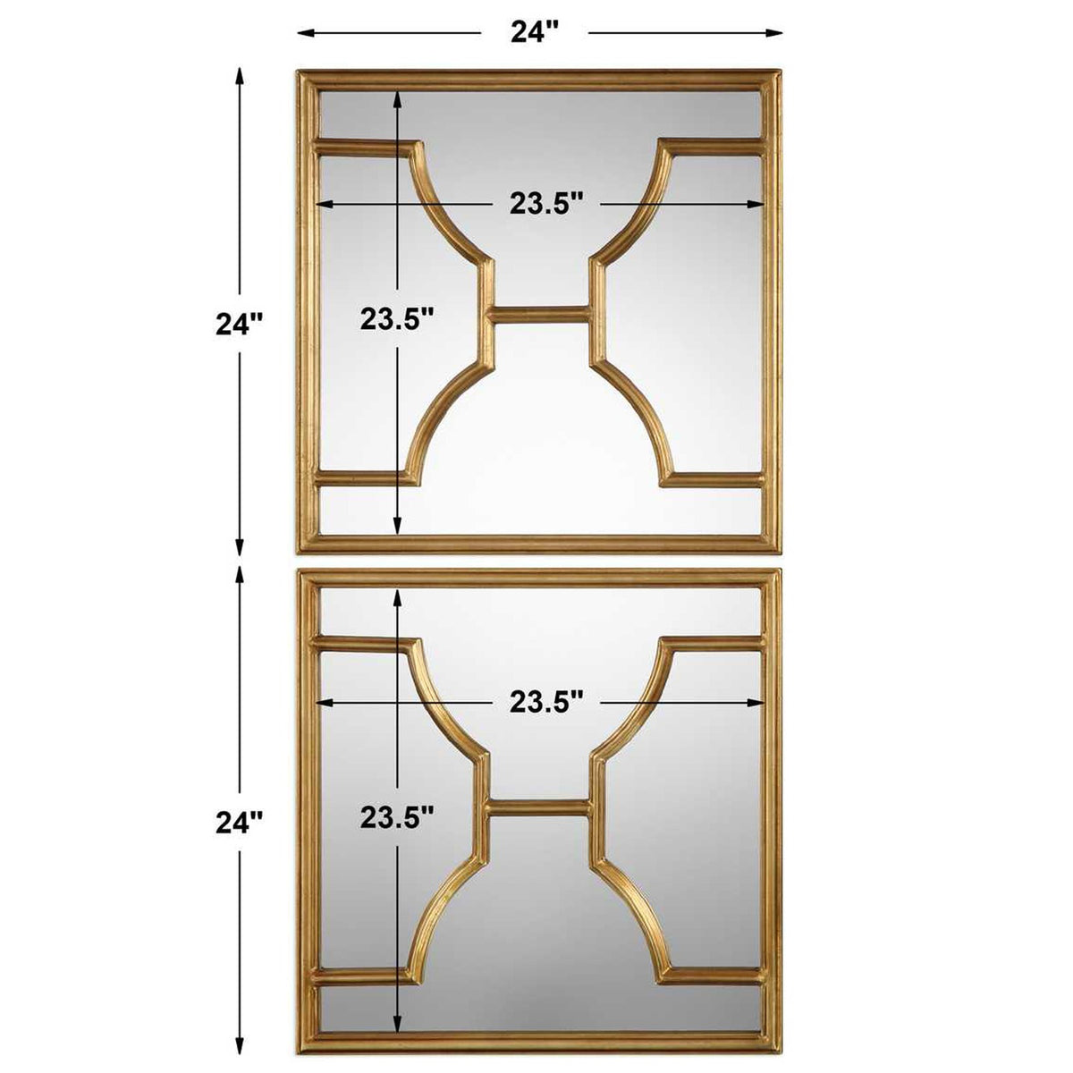 Uttermost Misa Square Mirrors in Gold - Set of 2