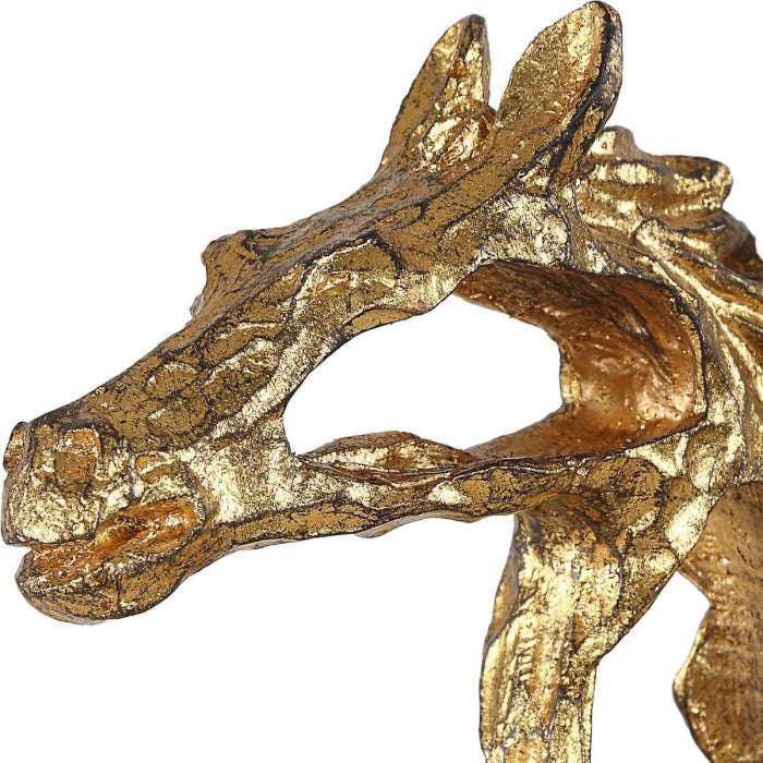 Uttermost Gallop Brass Horse Sculpture on Crystal Base