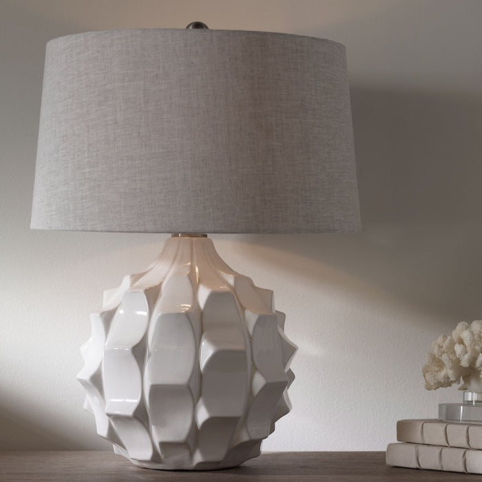 Uttermost Guerina Scalloped Lamp - White