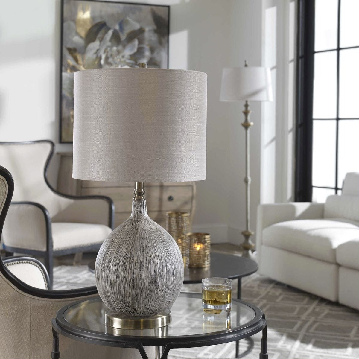 Uttermost Hedera Textured Ivory Table Lamp
