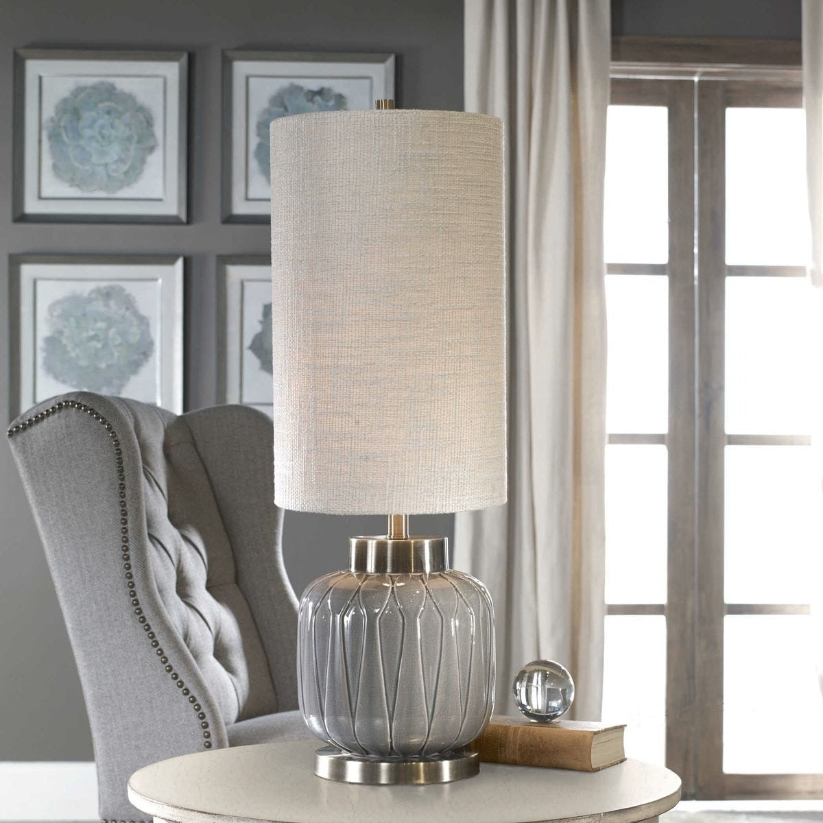 Uttermost Zahlia Aged Grey Ceramic Lamp