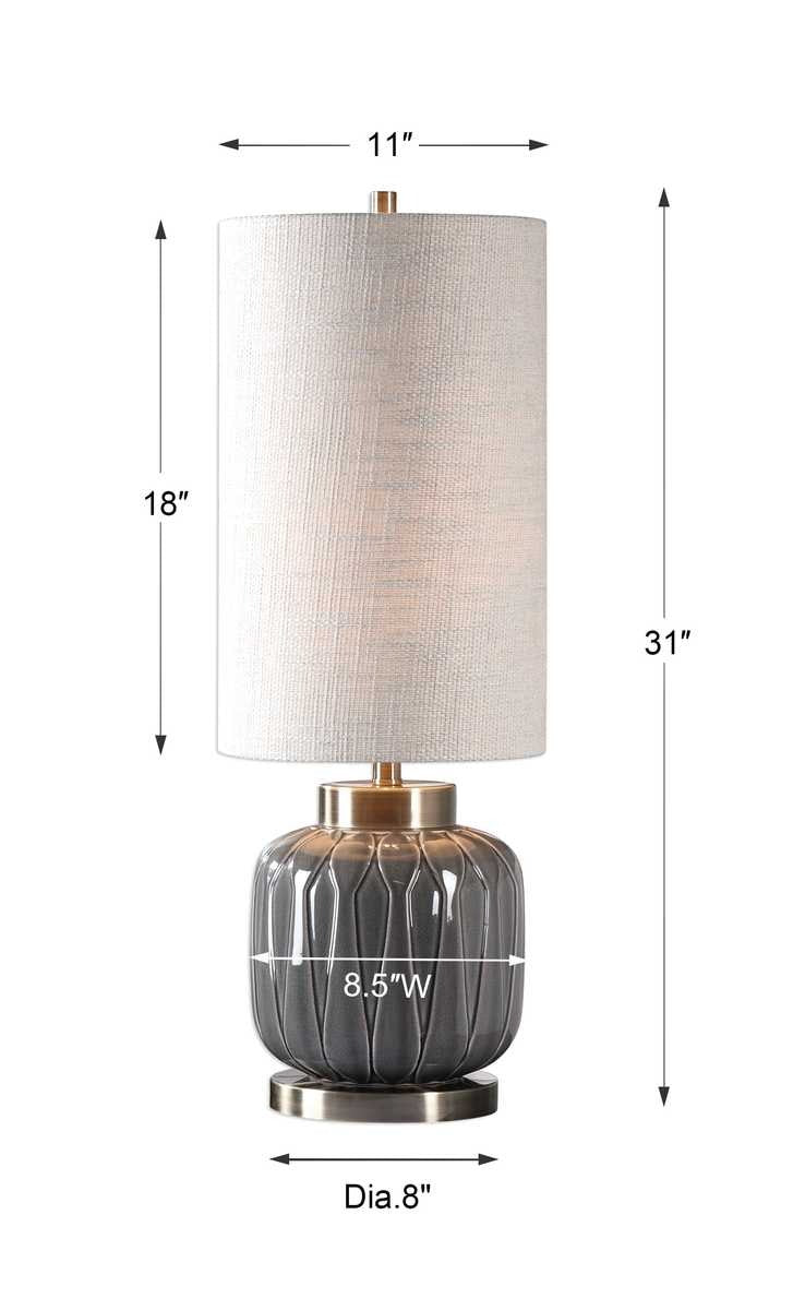Uttermost Zahlia Aged Grey Ceramic Lamp
